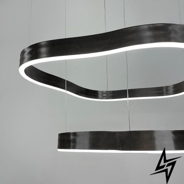 LED люстра на 2 яруса 60+40 см черная 26-6395 PCL004-600*400 BK фото