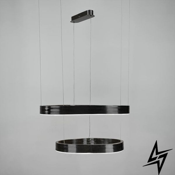 LED люстра на 2 яруса 60+40 см черная 26-6395 PCL004-600*400 BK фото