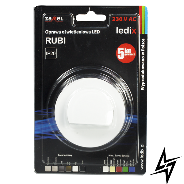 Настенный светильник Ledix Rubi с рамкой 09-221-52 врезной Белый 3100K ЛЕД LED10922152 фото в живую, фото в дизайне интерьера