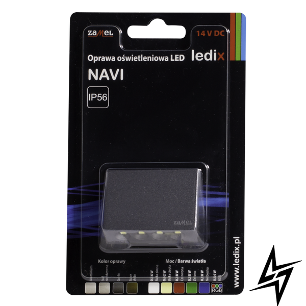 Настінний світильник Ledix Navi без рамки 10-111-36 накладний Графіт RGB 14V LED LED11011136 фото наживо, фото в дизайні інтер'єру