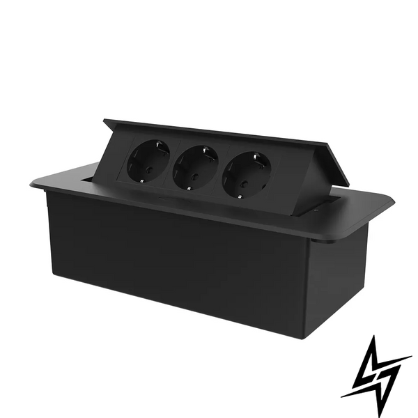 Мебельная розетка тройная Livolo черный (VL-SHS013-FCTC-B) фото