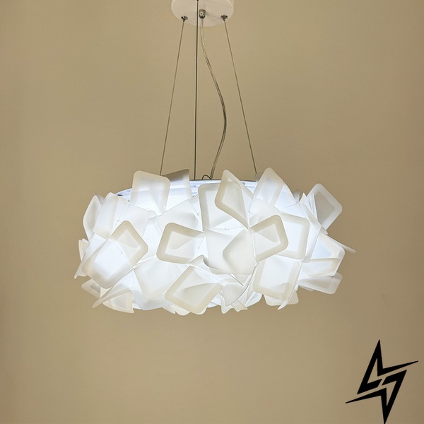 Подвесной светильник цветок из органического пластика LE41180 LED 26W 3000–4500–6000K 45x45см Белый MJ 184 фото в живую, фото в дизайне интерьера
