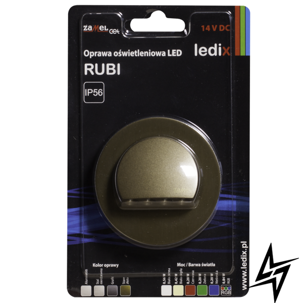 Настенный светильник Ledix Rubi с рамкой 09-211-46 врезной Старое золото RGB 14V ЛЕД LED10921146 фото в живую, фото в дизайне интерьера