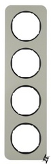 Четырехместная рамка R.1 10142104 (нержавеющая сталь/черная) Berker фото