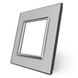 Рамка розетки 1 место Livolo серый стекло (VL-P7E-2I) фото