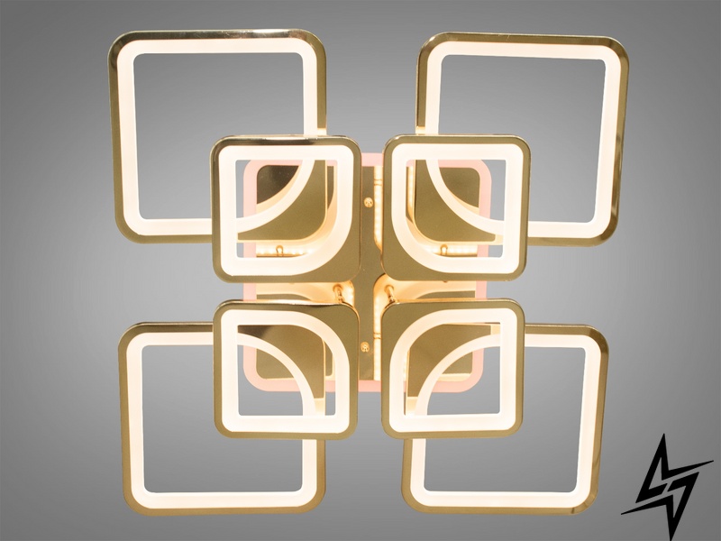 Потолочная люстра с диммером и LED подсветкой цвет золото 190W D23-34033 Золото 8060/4+4G LED 3color dimmer фото в живую, фото в дизайне интерьера
