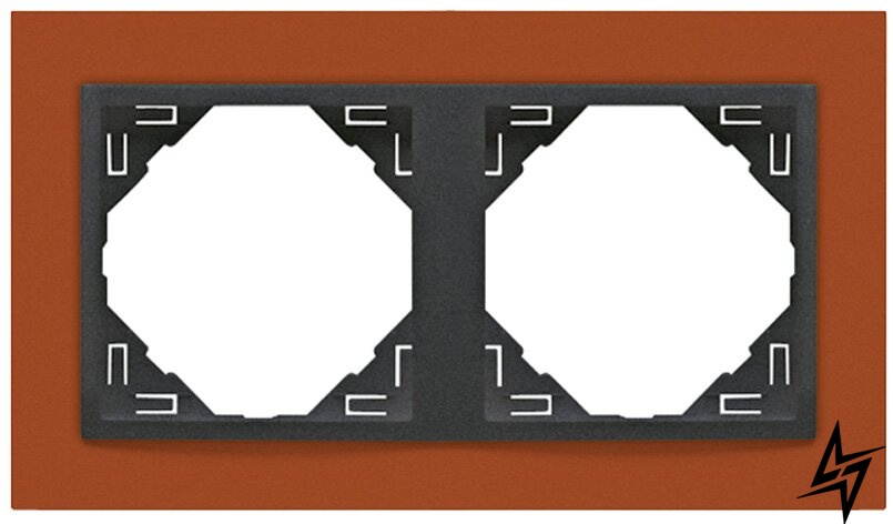 Рамка двойная Logus 90. Animato темно-оранжевый/серый Efapel фото