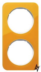Двухместная рамка R.1 10122339 (оранжевый/полярная белизна) Berker фото