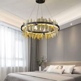 Подвесная LED люстра &Oslash;50 см золотая 26-0214 фото