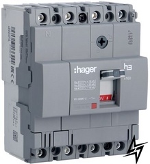 Автоматичний вимикач HDA017L x160 In = 16А 4P 18кА Hager фото
