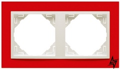 Рамка подвійна, універсальна Logus 90 Animato червоний/лід Efapel фото