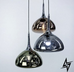 Серія підвісних світильників з м‘ятим склом LE26013 Чорний/Графіт 0565/1 фото наживо, фото в дизайні інтер'єру