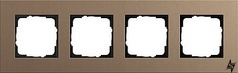 0214221 Рамка Esprit Linoleum-Multiplex Светло-коричневый 4-постовая Gira фото