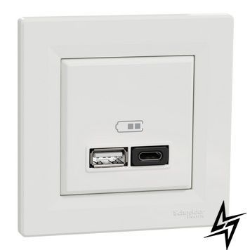 Розетка USB+Type C Schneider Electric Asfora EPH2700421 біла фото