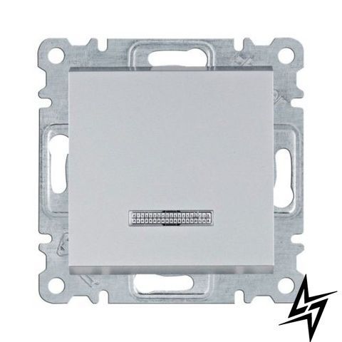 1-клавишный выключатель Hager WL0212 Lumina-2 серебристый, матовый, IP20 WL0212 фото