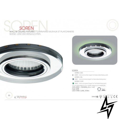Точковий врізний світильник Kanlux Soren 24412 LED 90128 фото наживо, фото в дизайні інтер'єру