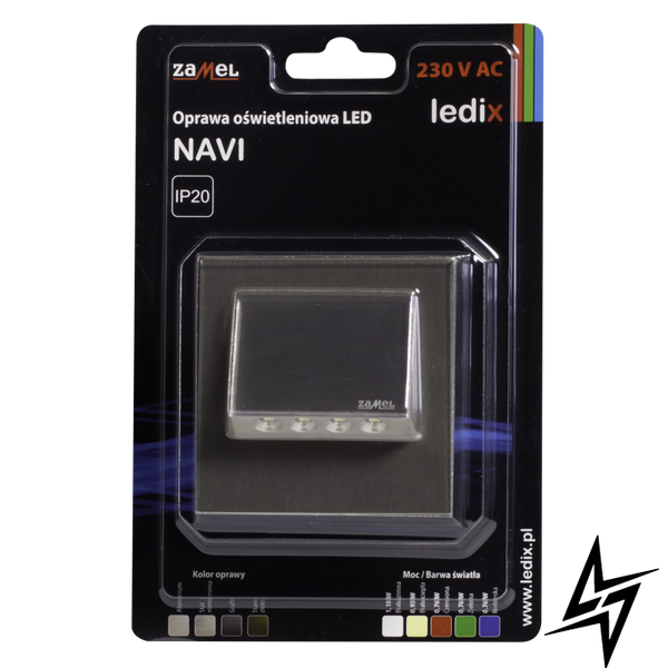 Настінний світильник Ledix Navi з рамкою 11-111-26 накладний Сталь RGB 14V LED LED11111126 фото наживо, фото в дизайні інтер'єру