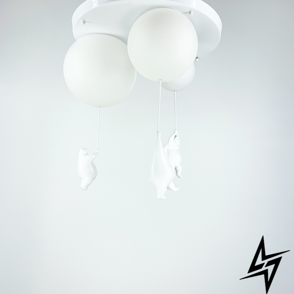 Люстра Bear Balloons LE26663 3xE27 50x55x50см Белый SGJ 10/3 фото в живую, фото в дизайне интерьера