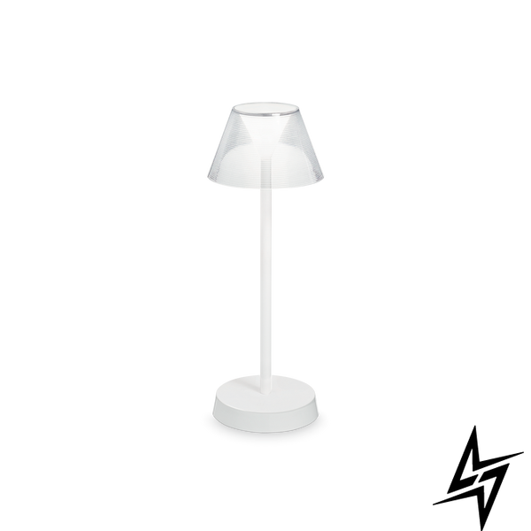 Настільна лампа акумуляторна 250281 Ideal Lux Lolita Tl Bianco LED  фото наживо, фото в дизайні інтер'єру