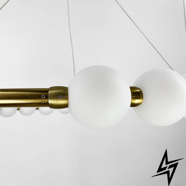 Люстра Nordic Pearl с плафонами-жемчужинками на 3 режима LE41231 LED 60W 3000–4500–6000K 60x60см Латунь/Белый SG 33 фото в живую, фото в дизайне интерьера