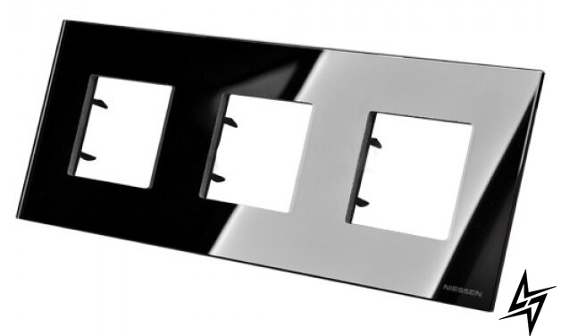Трехместная рамка Zenit N2273 CN стекло (черное) 2CLA227300N3101 ABB фото