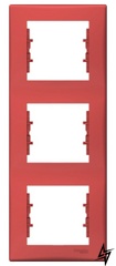 Трехместная вертикальная рамка Sedna SDN5801341 (красная) Schneider Electric фото