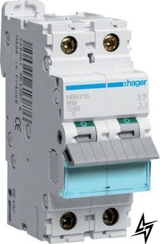 Автоматичний вимикач Hager NBN216 2P 16A B 10kA фото