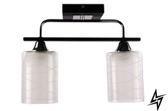 Стельова люстра на 2 лампочки L23-37021 Чорний 126/2-bk фото наживо, фото в дизайні інтер'єру