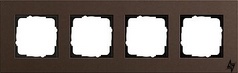 0214223 Рамка Esprit Linoleum-Multiplex Темно-коричневый 4-постовая Gira фото