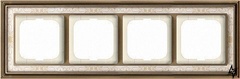 1724-846-500 Рамка Dynasty Латунь античная белая роспись 4-постовая 2CKA001754A4593 ABB фото