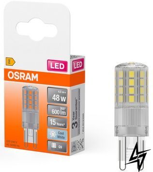 Лампа LED Osram PIN G9 4,5W/827 600Lm CL G9 St 48 4058075432451 фото