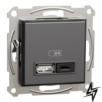 Розетка USB+C Schneider Electric Asfora EPH2700471 антрацит фото