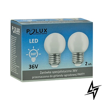 LED лампа Polux 308740 Party E27 0,5W 3000K 4,5x7 см фото
