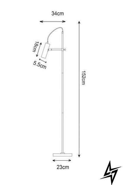 Торшер Zumaline Tenso F18014-GU10-BK чорний GU10 F18014-GU10-BK фото