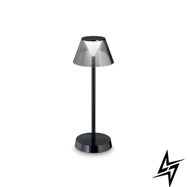Настольная лампа аккумуляторная 250274 Ideal Lux Lolita Tl Nero ЛЕД  фото в живую, фото в дизайне интерьера