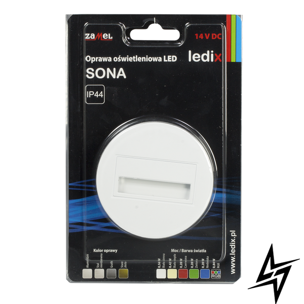 Настінний світильник Ledix Sona кругла 13-211-51 врізний Білий 5900K 14V LED LED11321151 фото наживо, фото в дизайні інтер'єру