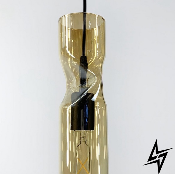 Подвесной светильник со стеклянным плафоном в форме цилиндра LE25764 Оранжевый/Оранжевый 11626\1 фото в живую, фото в дизайне интерьера