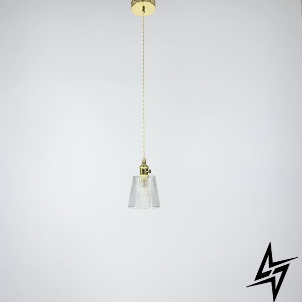 Подвесной светильник в винтажном стиле LE25964 1xE27 12x20x12см Золото/Прозрачный J 064 фото в живую, фото в дизайне интерьера