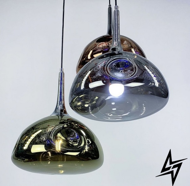 Серия подвесных светильников с мятым стеклом LE26014 Черный/Золото 0565/1 фото в живую, фото в дизайне интерьера