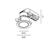 LTX 01.3910.8.940.WH/MN Вбудований стельовий світильник з рамкою NANO R, D48мм, H67мм, CREE LED 8W, 640Lm, 4000K, 50&deg;, CRI>90, 700mA, IP44, білий/титановий - зображення 2