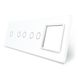 Сенсорная панель выключателя 5 сенсоров и розетку (1-2-2-0) Livolo белый стекло (VL-P701/02/02/E-8W) фото 1/2