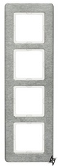 Четырехместная вертикальная рамка Q.7 10146083 (нержавеющая сталь) Berker фото