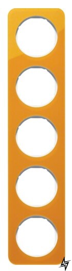 Пятиместная рамка R.1 10152339 (оранжевый/полярная белизна) Berker фото