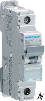 Автоматический выключатель Hager NDN140 1P 40A D 10kA фото