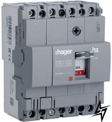 Автоматичний вимикач HDA026L x160 In = 25А 4P 18кА Hager фото