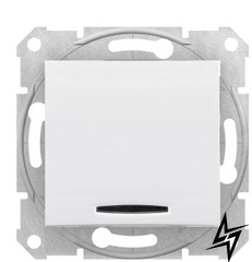 Проходной переключатель Sedna SDN1500121 10А с подсветкой (белый) Schneider Electric фото