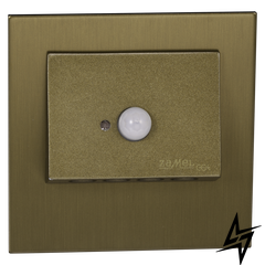 Настінний світильник Ledix Navi з рамкою 11-222-41 врізний Старе золото 5900K з датчиком LED LED11122241 фото наживо, фото в дизайні інтер'єру