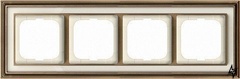 1724-848-500 Рамка Dynasty Латунь античная белое стекло 4-постовая 2CKA001754A4583 ABB фото