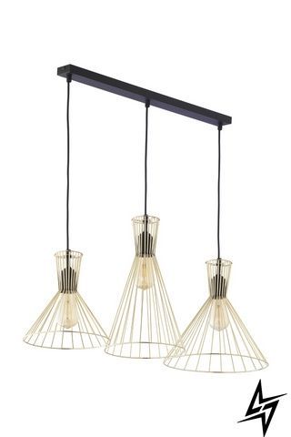 Подвесная люстра TK Lighting Sahara 3352 на 3 лампы E27 черный и золотой 150 &times; 83 &times; 30 см фото