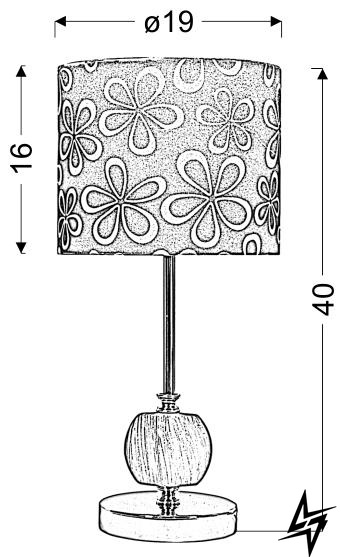 Настільна лампа Candellux 41-34724 CORT 1хE27 40х19 см  фото наживо, фото в дизайні інтер'єру